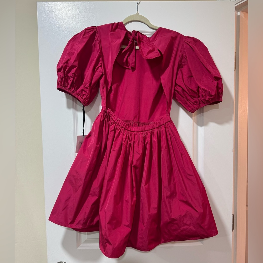 RED Valentino Ruffle-Sleeved Backless Mini Taffeta Dress Size EU 40 - US 4-6 - Picture 12 of 16